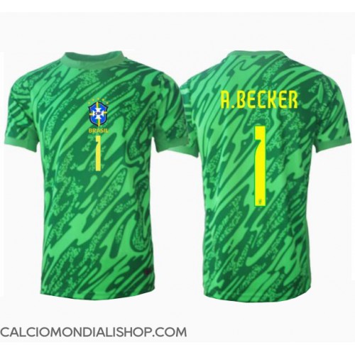 Maglie da calcio Brasile Alisson Becker #1 Portiere Prima Maglia Copa America 2024 Manica Corta